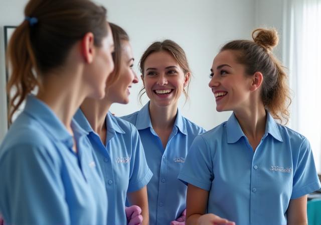 Professionelles Reinigungsteam bei der Arbeit in Wien